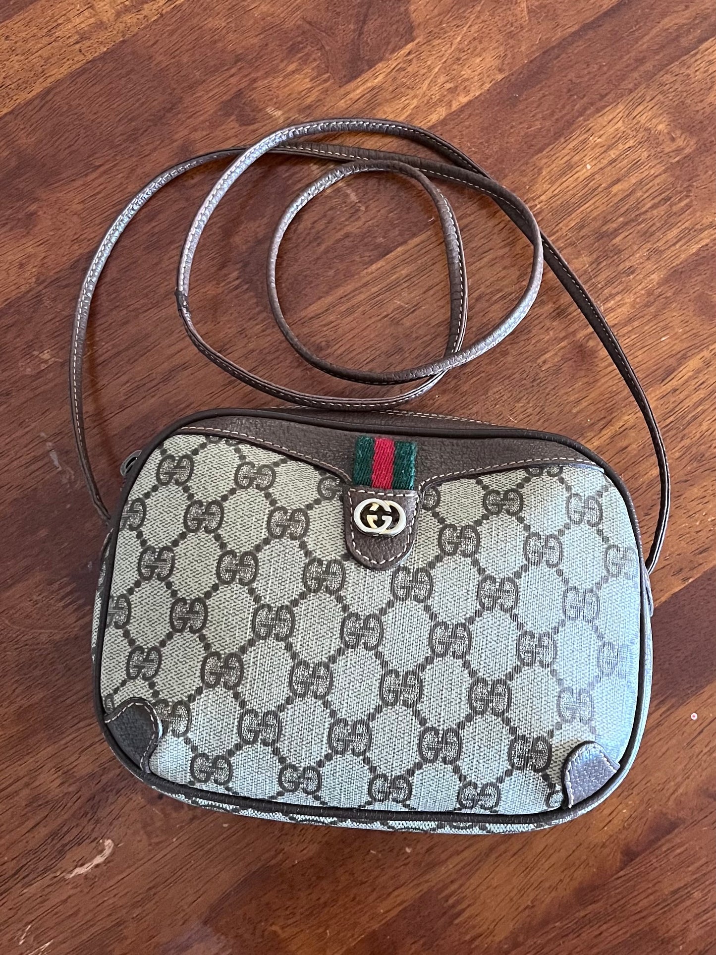 Gucci Ophidia GG Web Sherry Line Crossbody/Small/ Vintage