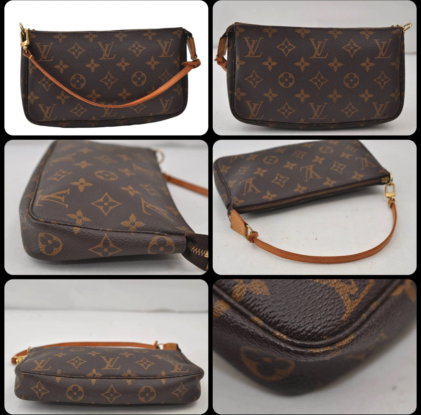 Authentic Louis Vuitton Pochette Brown Monogram/Vintage