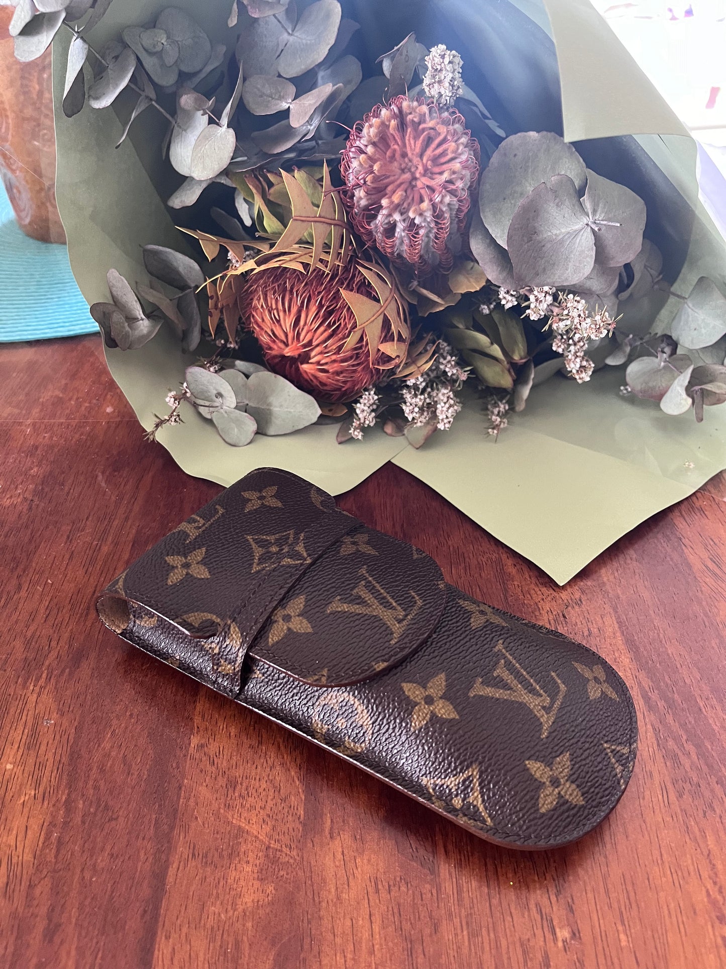 Louis Vuitton Etui Lunette Eyeglasses Case/Brown Monogram/Vintage