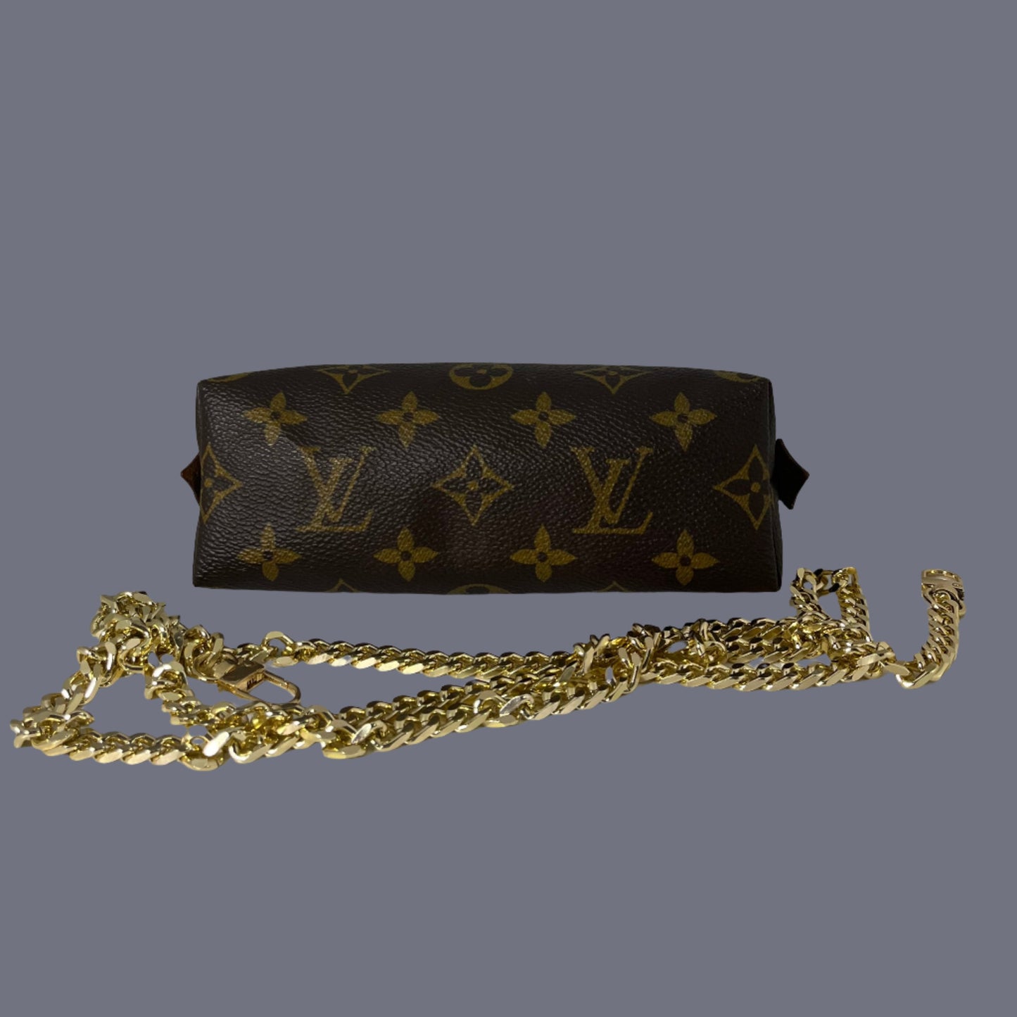 Authentic Louis Vuitton Cosmetics Pouch Brown Monogram/Vintage/Customised