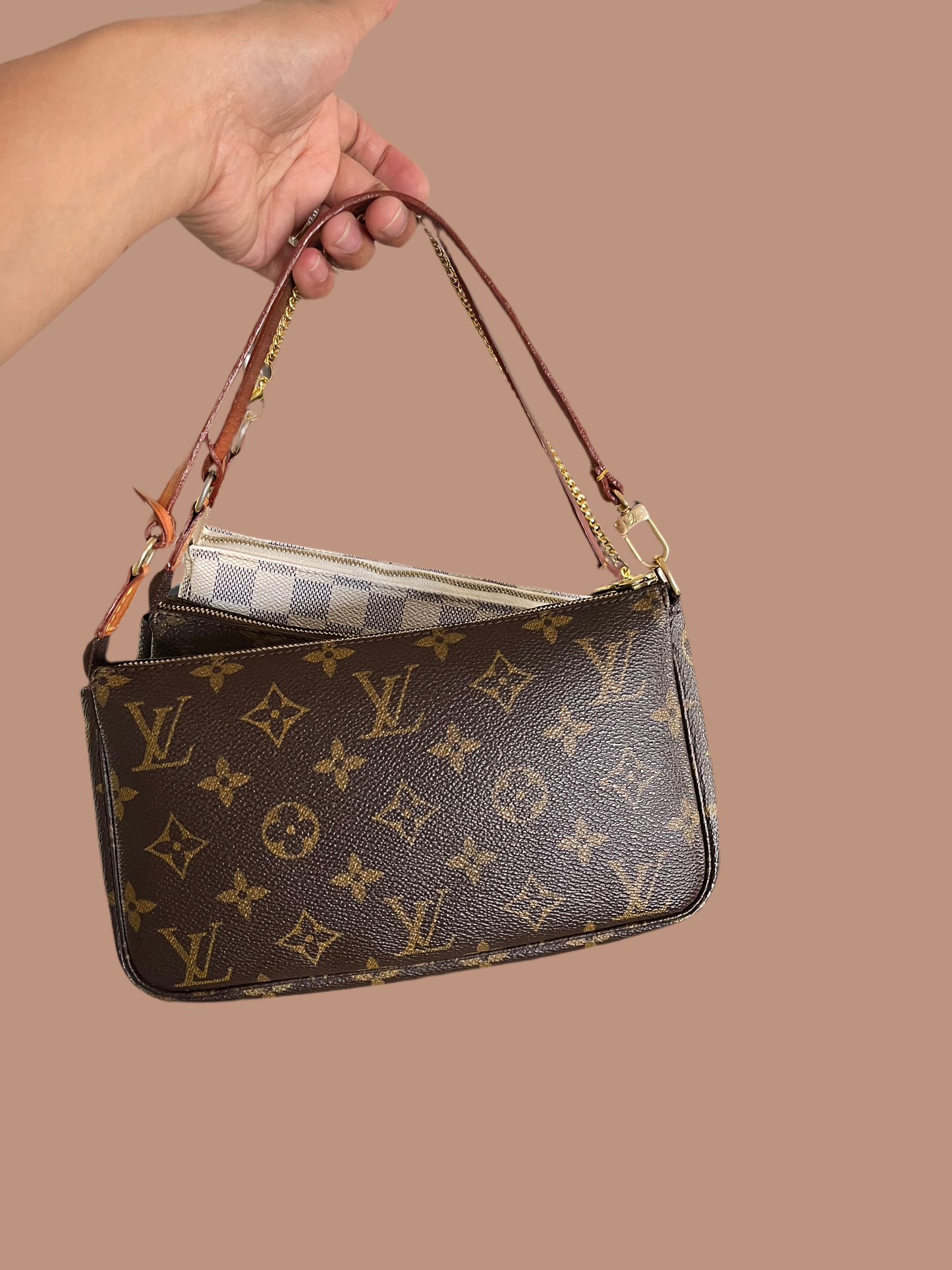 Authentic Louis Vuitton Pochette Brown Monogram/Vintage