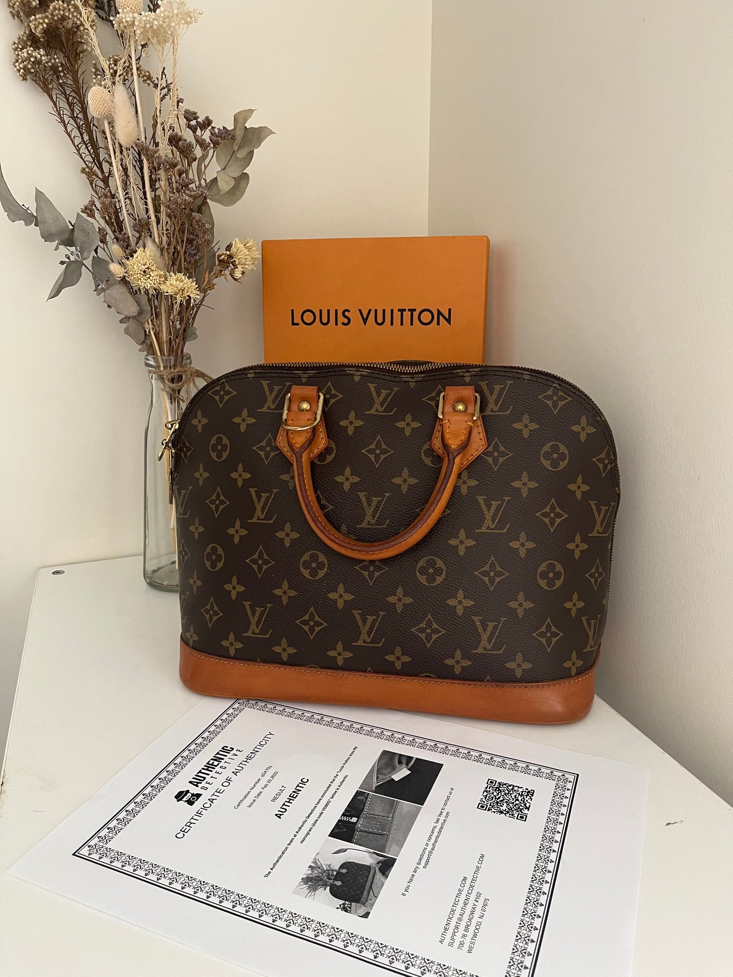 Authentic Louis Vuitton Alma PM Brown Monogram/Vintage/with Authenticity Certificate