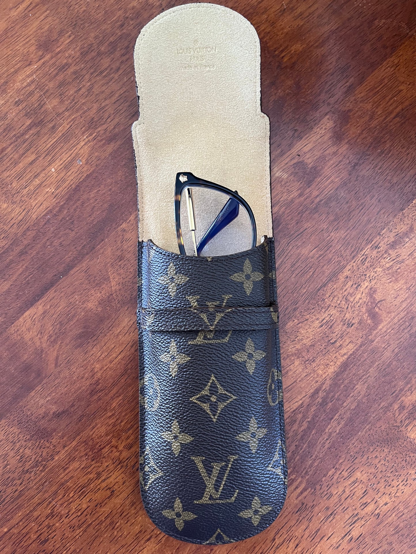 Louis Vuitton Etui Lunette Eyeglasses Case/Brown Monogram/Vintage