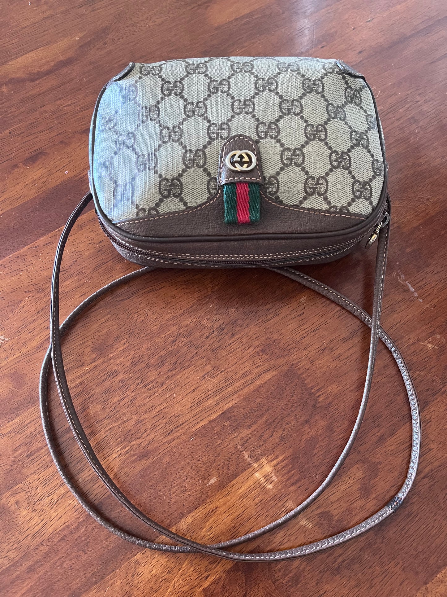 Gucci Ophidia GG Web Sherry Line Crossbody/Small/ Vintage