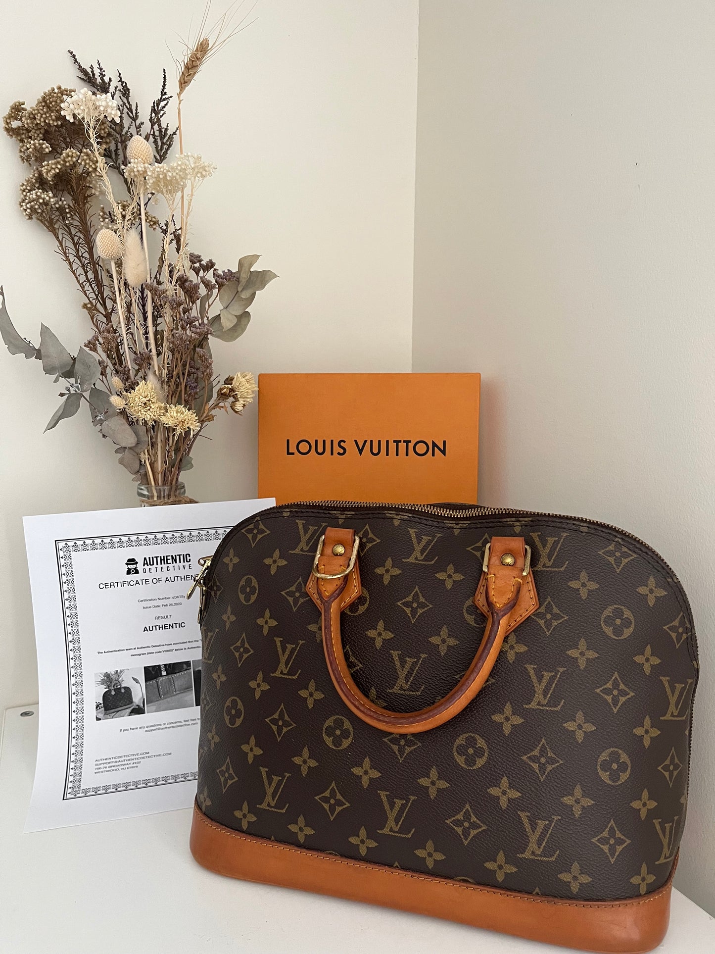 Authentic Louis Vuitton Alma PM Brown Monogram/Vintage/with Authenticity Certificate