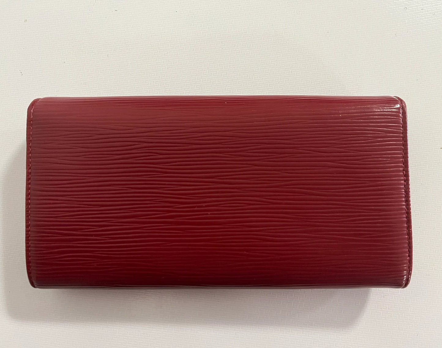 Authentic Louis Vuitton Sarah Portefeuille Long Wallet Red Epi Leather